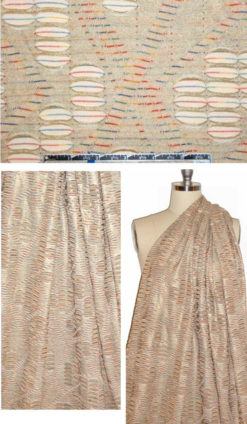 NY designer 'criss cross' metallic yarn dye 2-ply knit