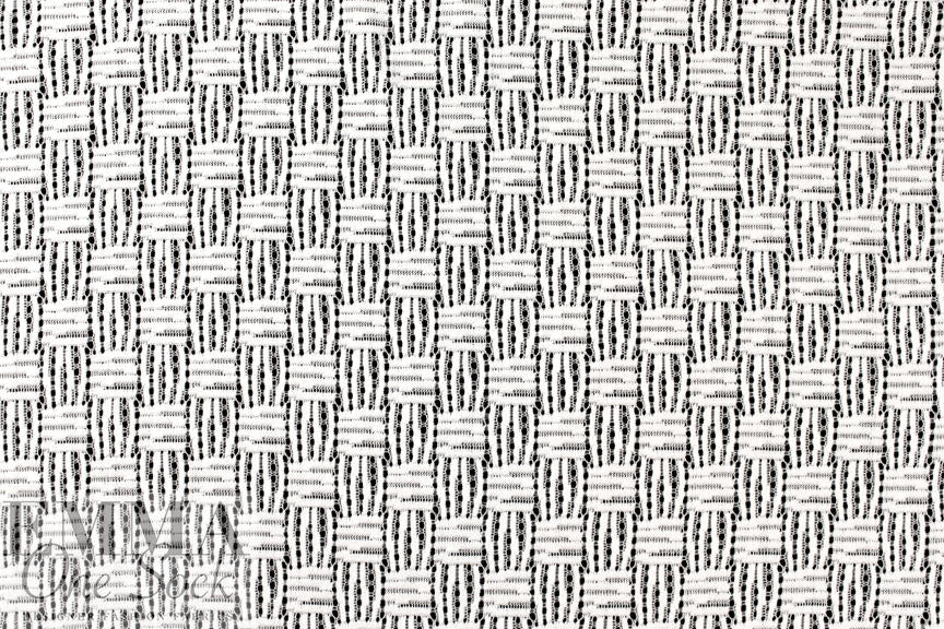 basketweave stitch lacey knit, Oeko-Tex certified - white .75 yds