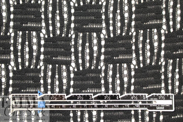 basketweave stitch lacey knit, Oeko-Tex certified - black 1.66 yd