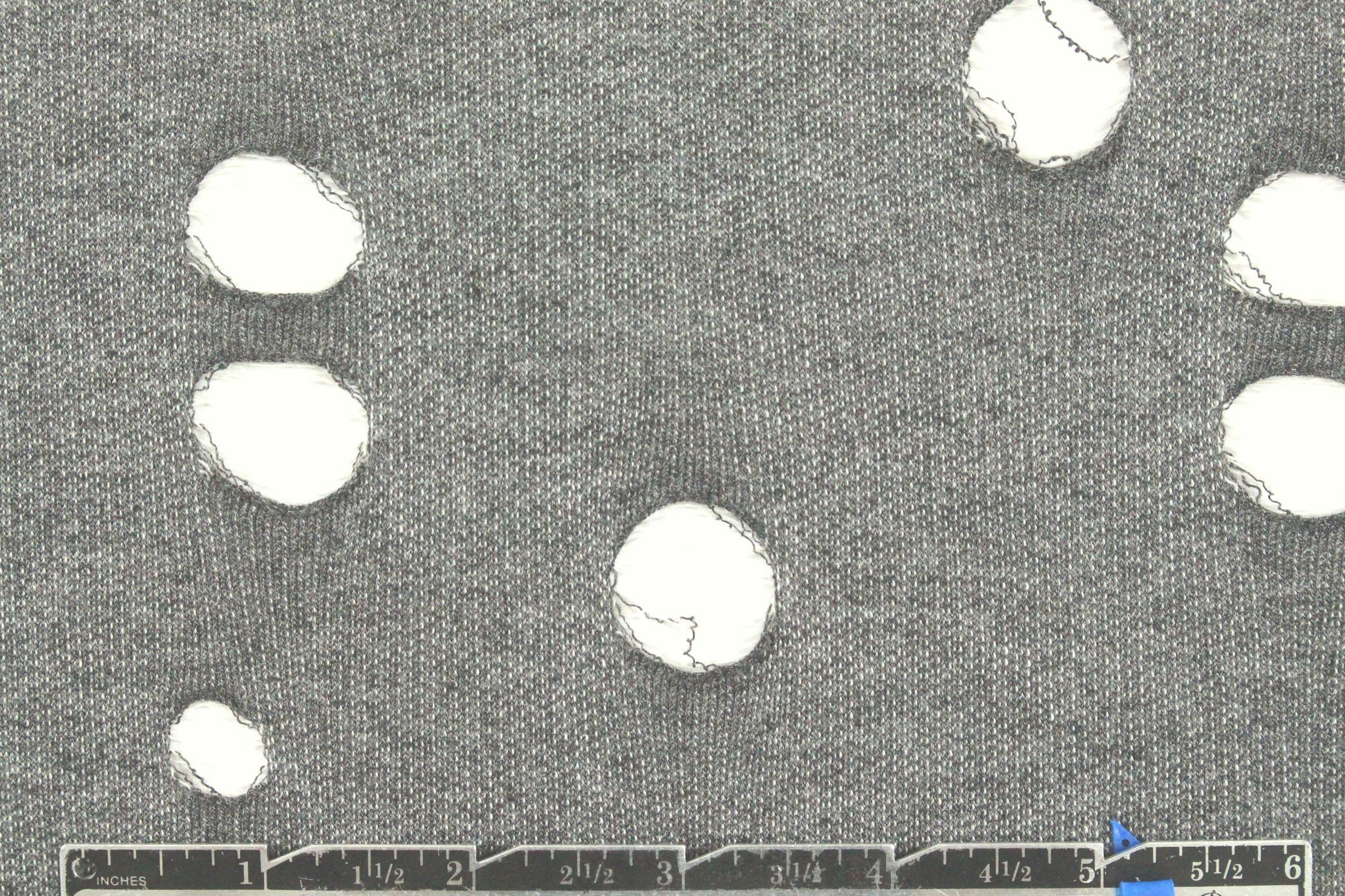 Italian 'drop stitch' novelty sweater knit - tweedy gray