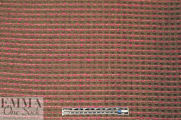 CA designer pink/chocolate novelty weave stripe 1.125 yds