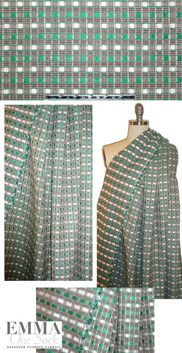 Mi11y kelly/white-gold/espresso graphic weave 1.75 yd