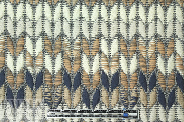 Yiga1 Azroue1 cotton blend novelty weave - beige/navy