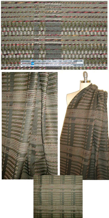 NY designer loden novelty weave plaid