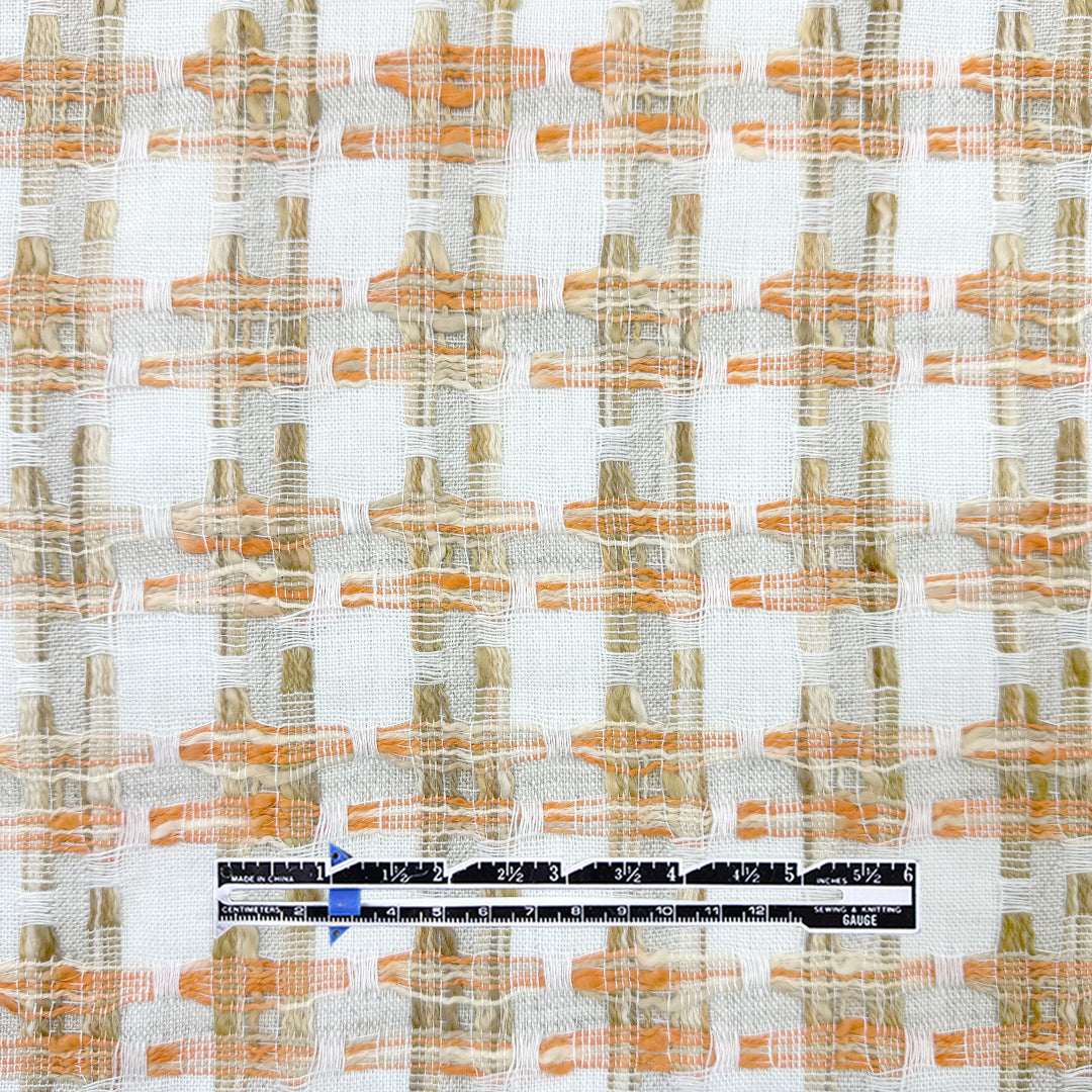 French cotton blend novelty 'plaid' woven 3 yd