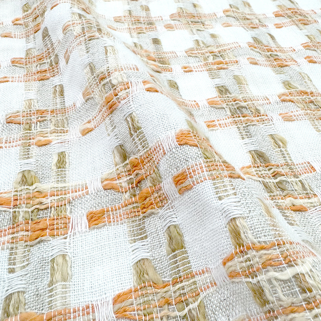 French cotton blend novelty 'plaid' woven 3 yd