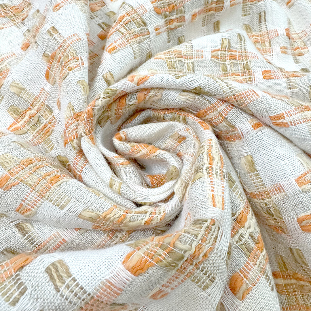 French cotton blend novelty 'plaid' woven 3 yd