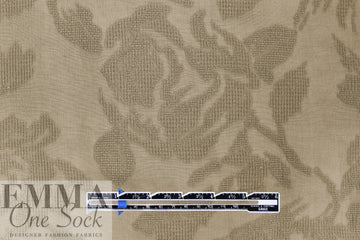 Italian sesame jacquard floral silhouette linen/cotton woven 1.125 yd