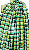 Italian novelty weave cotton suiting - kelly/lemon 1.25 yd