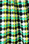 Italian novelty weave cotton suiting - kelly/lemon 1.66 yd