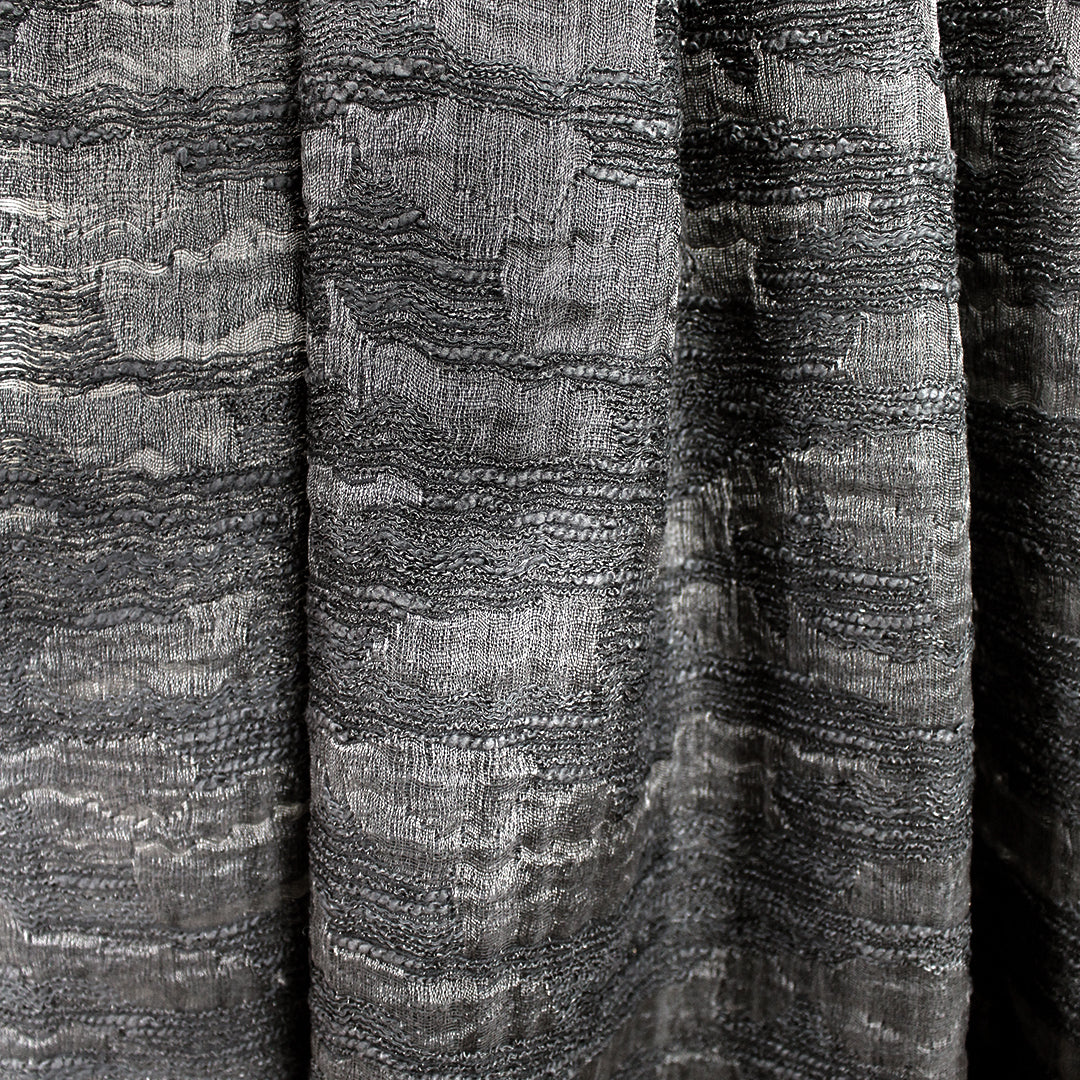 French fancy textured novelty woven - matte black/lurex 2.5 yd