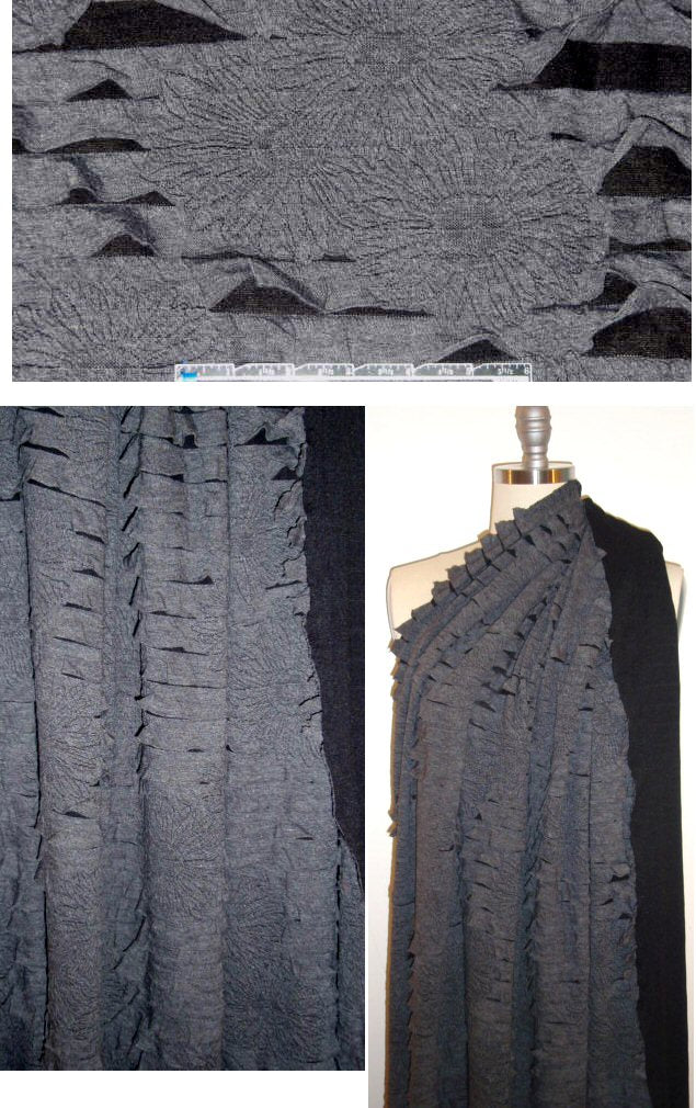 NY designer 2-py ruffle sunflower design knit