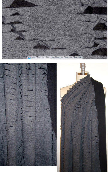 NY designer 2-py ruffle sunflower design knit