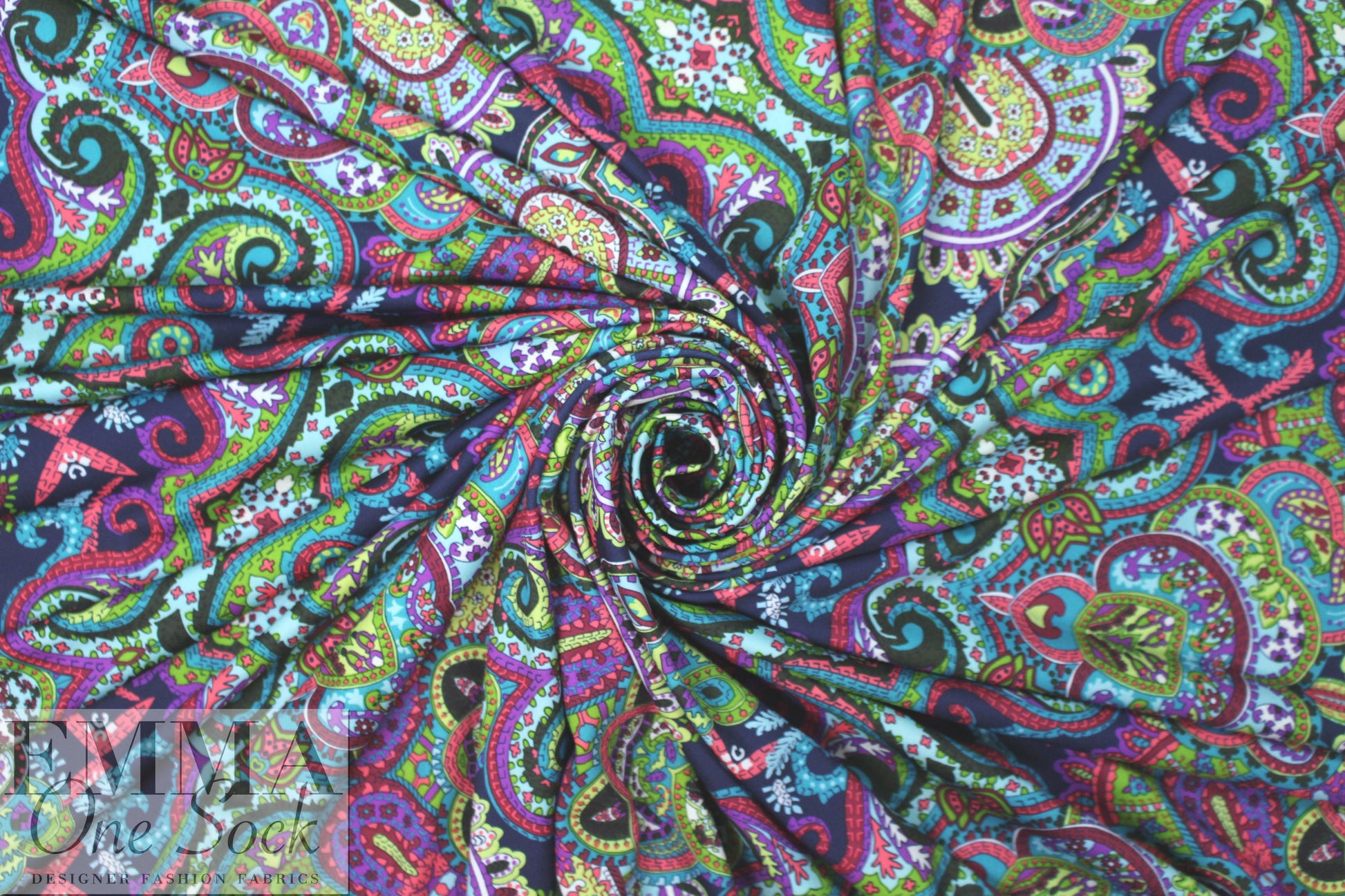intricate paisley medallion nylon/spandex knit