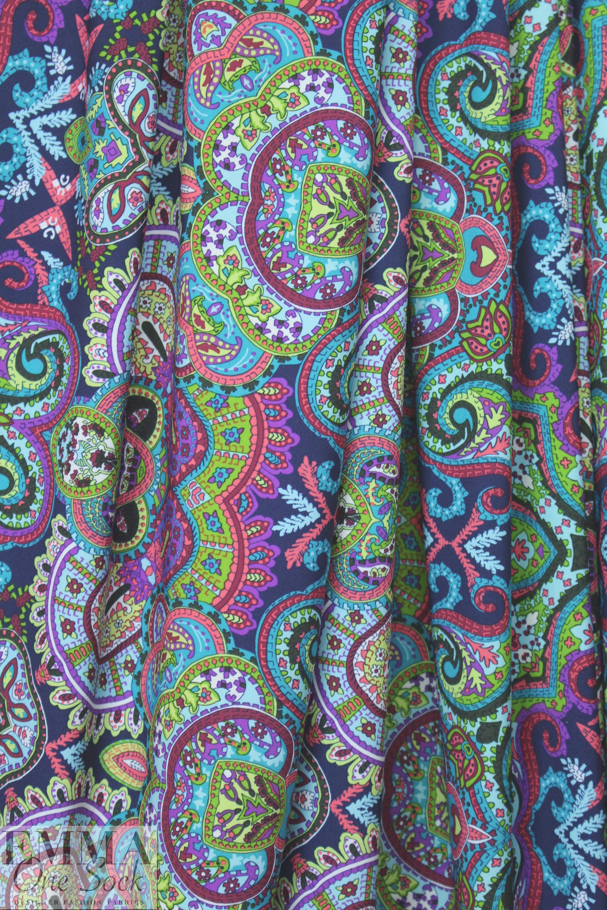 intricate paisley medallion nylon/spandex knit