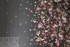 famous designer watercolor floral border 'poly-silk' twill