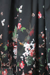 famous designer watercolor floral border 'poly-silk' twill