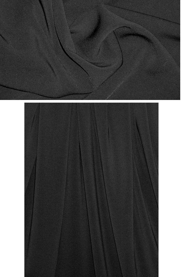 hi-tech stretch crepe 'matte hybrid' - black 1.375 yds