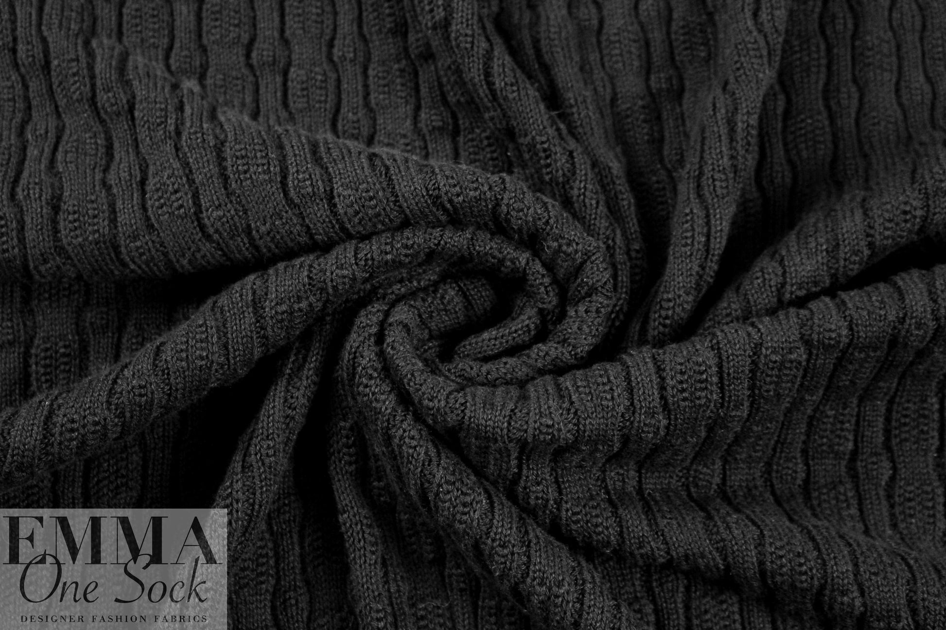 O! Jolly! black Cobblestone sweater knit 1.375 yds