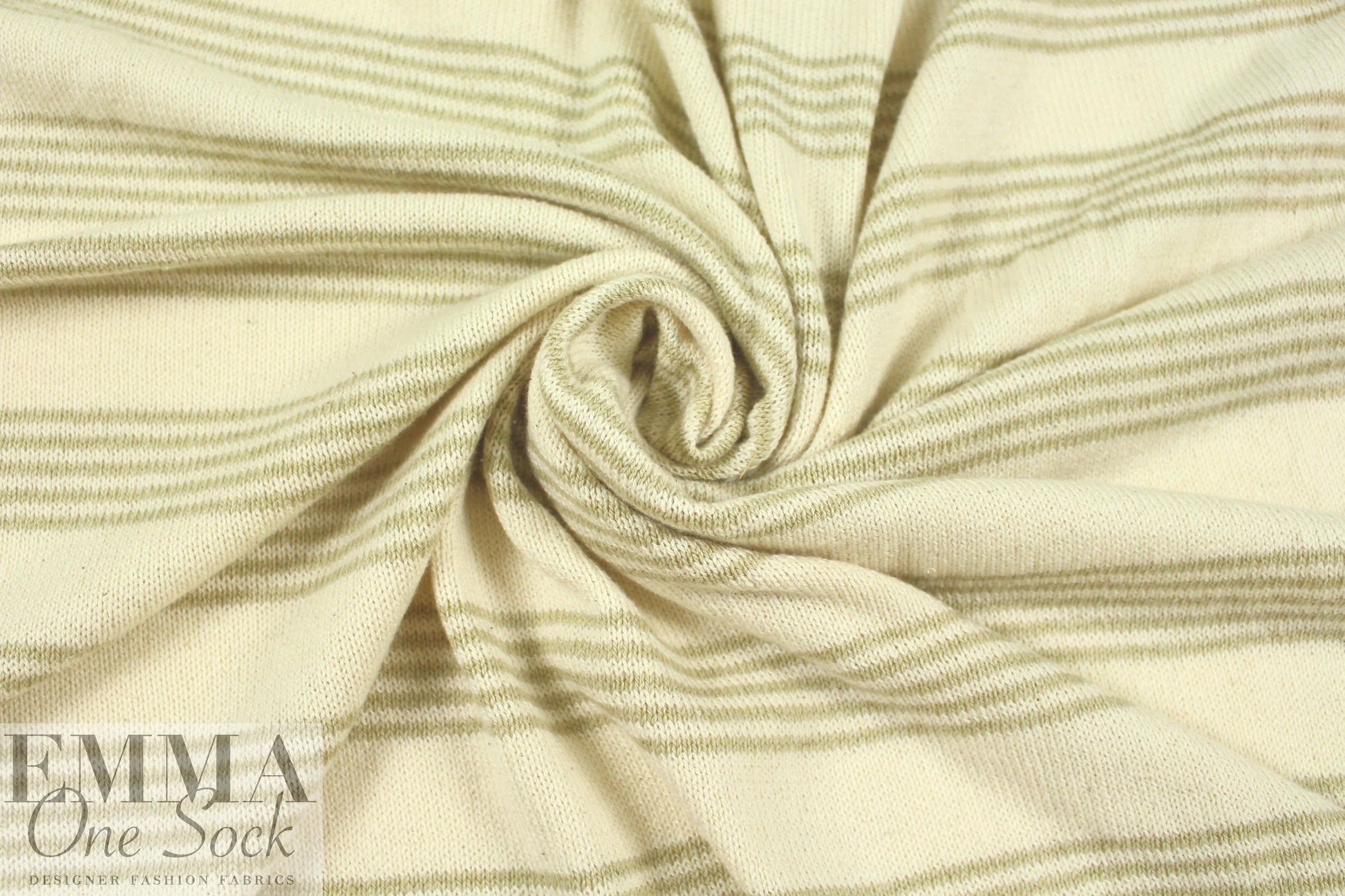 O! Jolly! natural/olive jersey stripe sweater knit