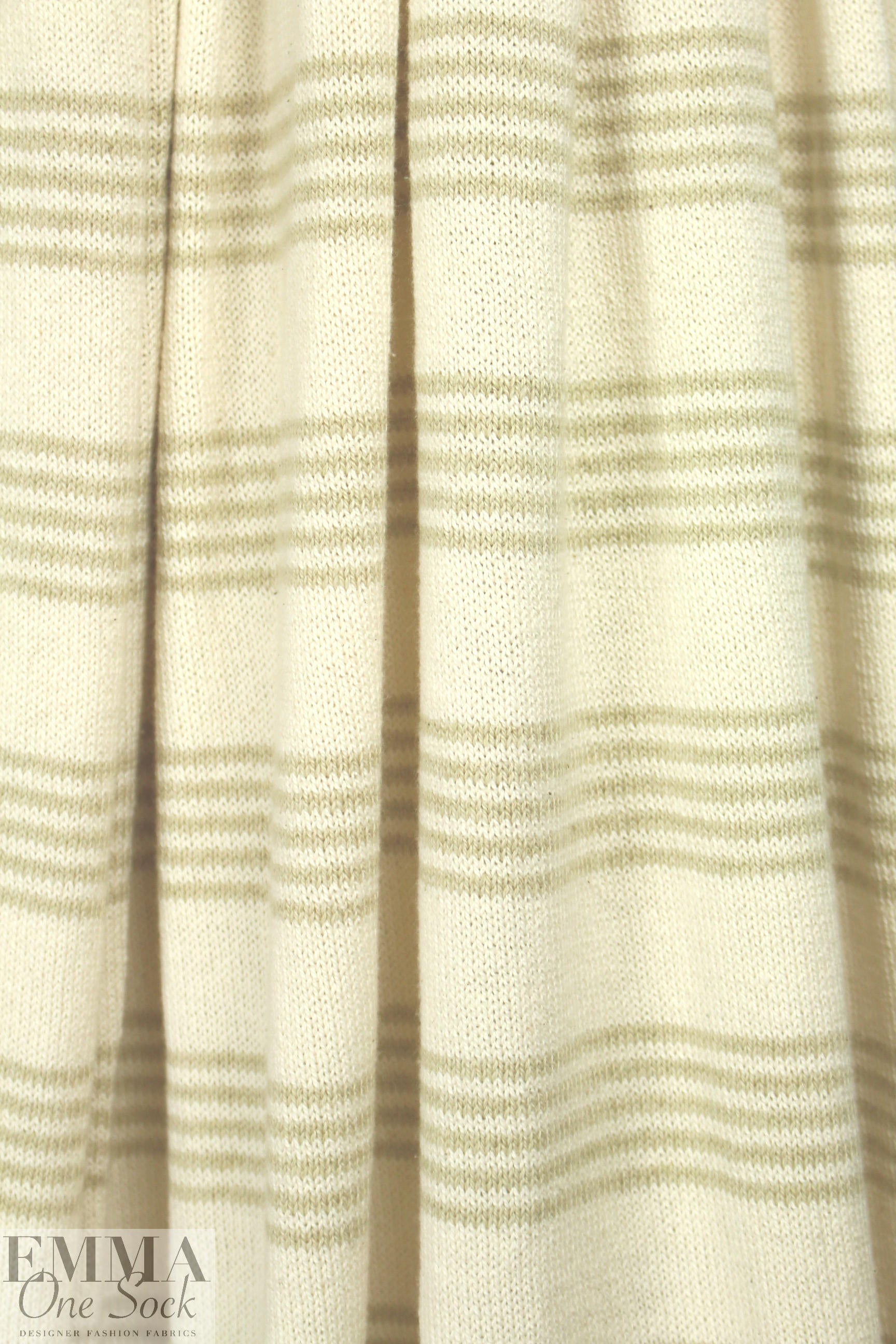 O! Jolly! natural/olive jersey stripe sweater knit