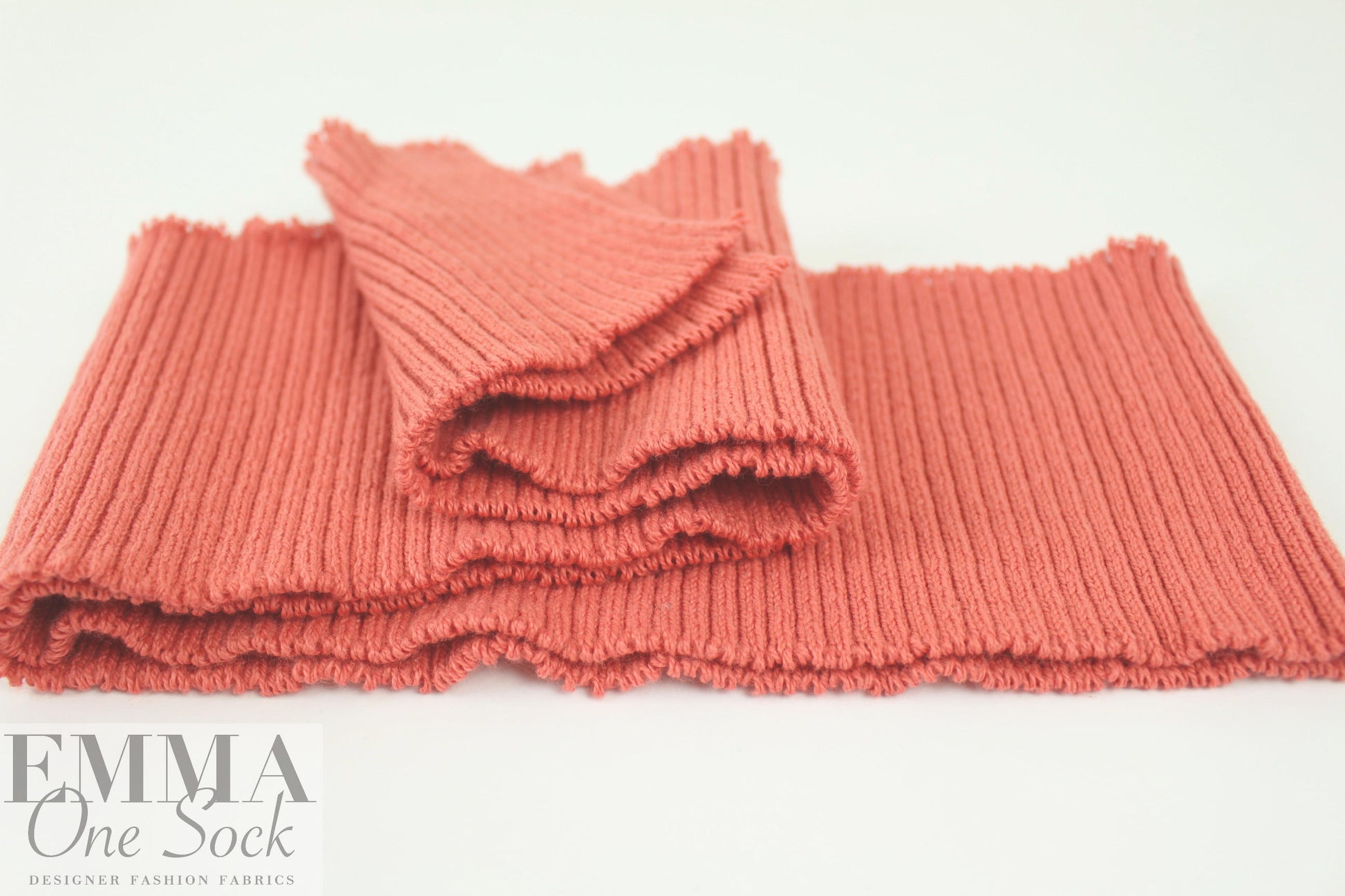 O! Jolly! persimmon 4-inch wide sweater knit ribbing  2 lengths