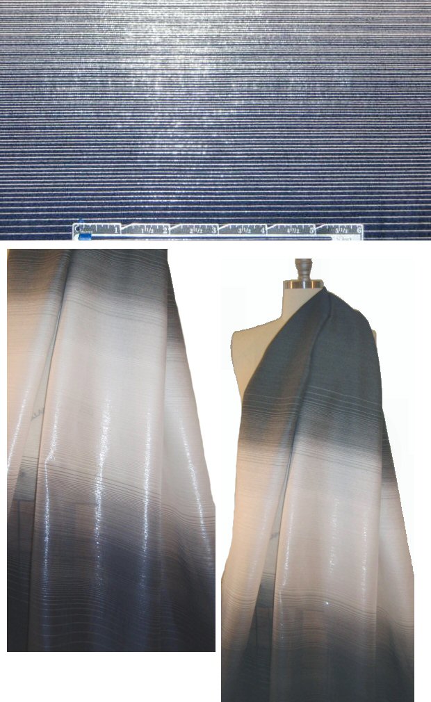 Sun0 wool/lurex ombre woven - navy/gray/white .875 yds
