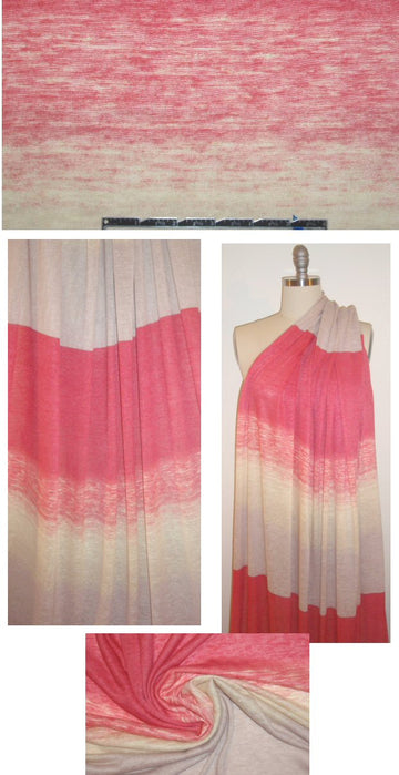 coral/sand ombre panel sweater knit 1.5 yd