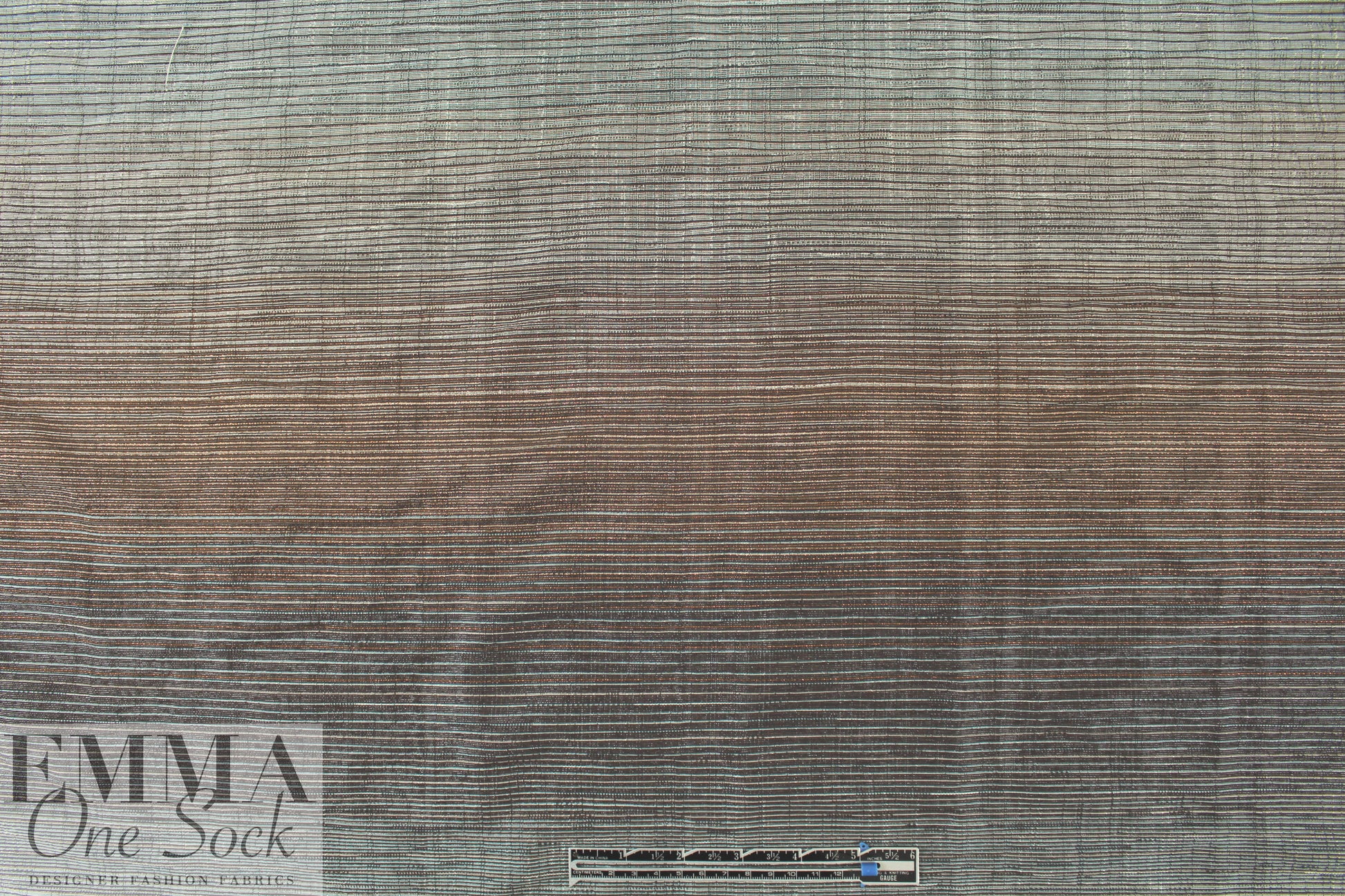 Italian viscose/metallic ombre' stripe woven
