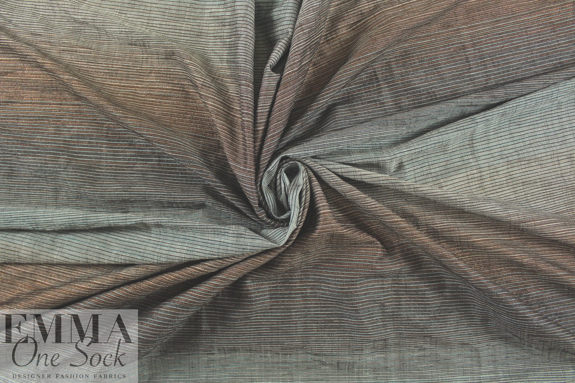 Italian viscose/metallic ombre' stripe woven