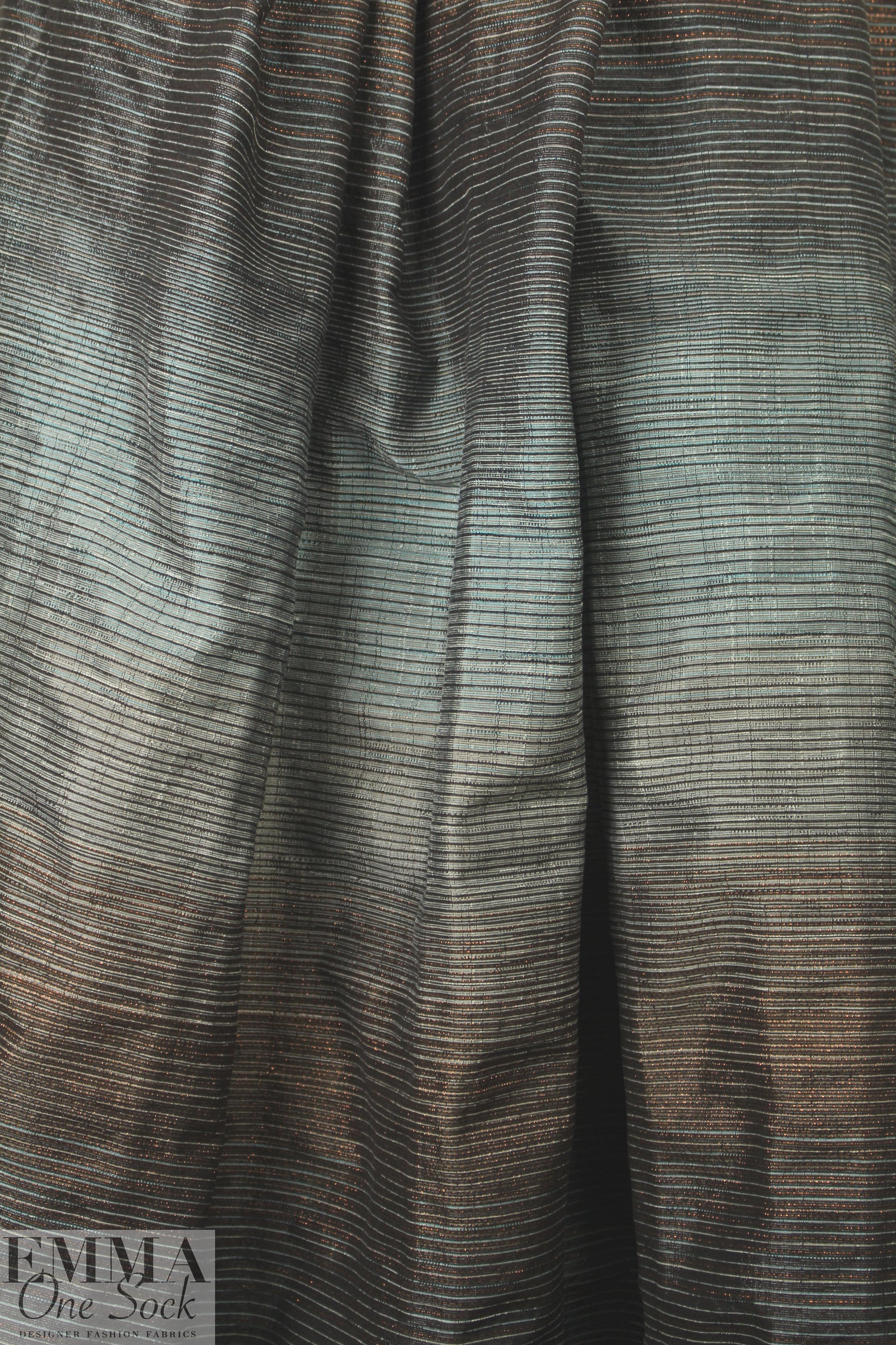Italian viscose/metallic ombre' stripe woven