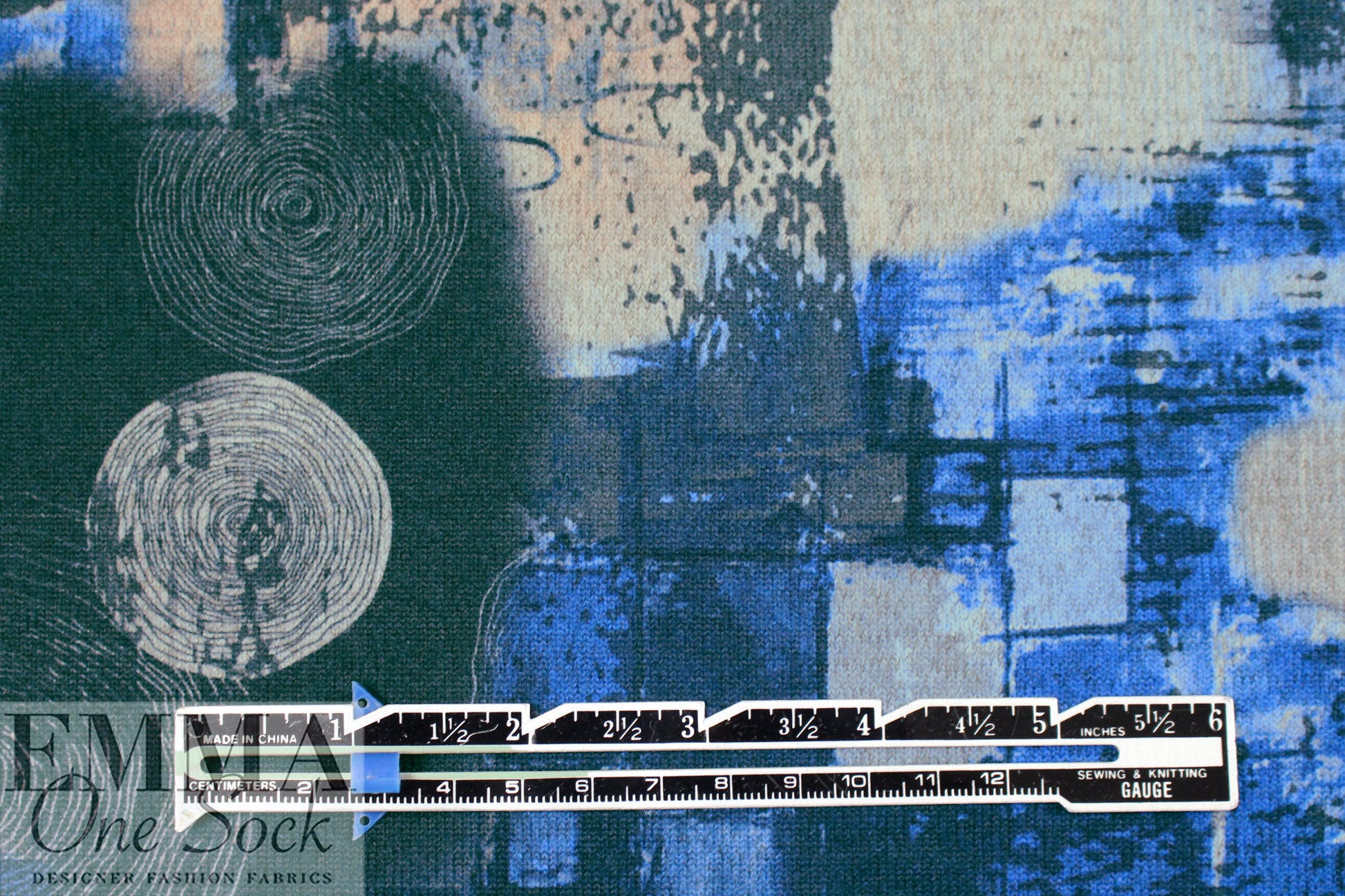 'moonscape' sweater knit - cobalt/licorice 1 yard