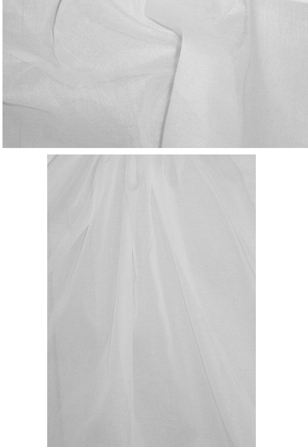 lovely cotton organdy - white .75 yds