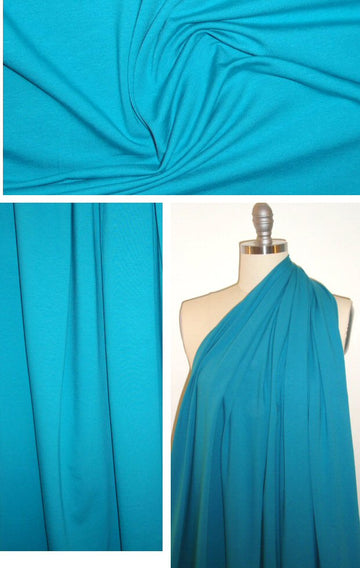 organic cotton/spandex knit - peacock 2.25 yds