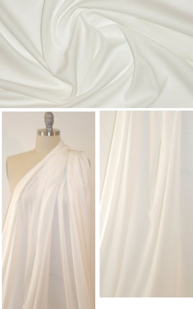 organic 100% cotton lightweight knit - cream 1.125 yds