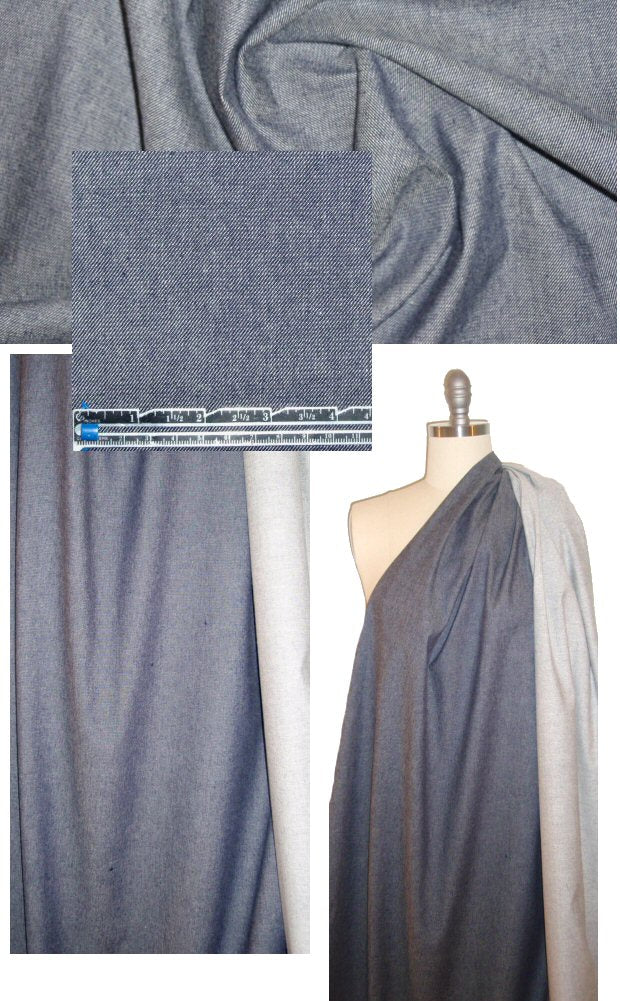organic cotton/spandex soft blue stretch denim 1.5 yds