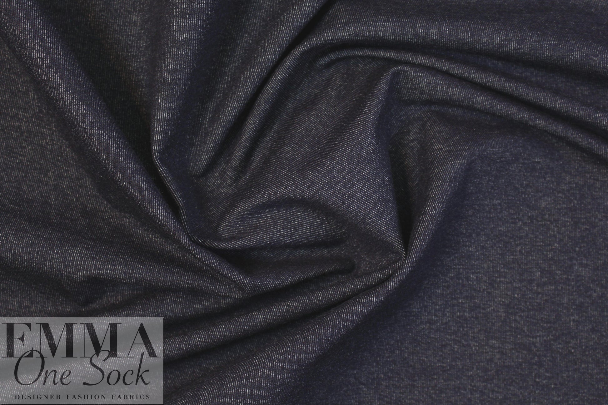 organic dark blue 4-way stretch knit denim