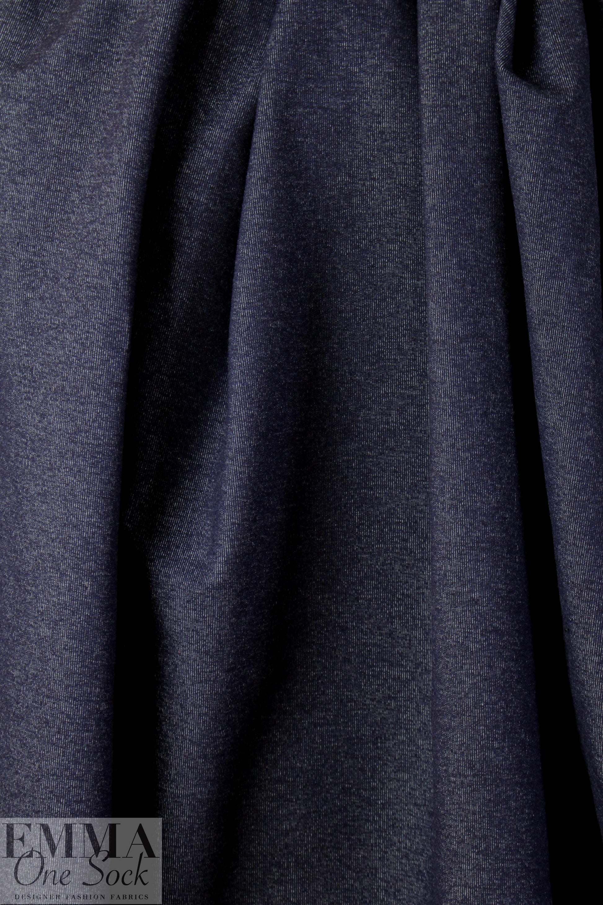 organic dark blue 4-way stretch knit denim