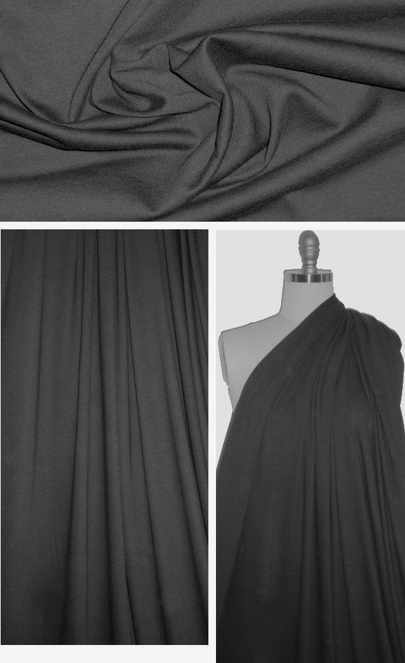 organic 100% cotton lightweight knit - black 1.5 yds