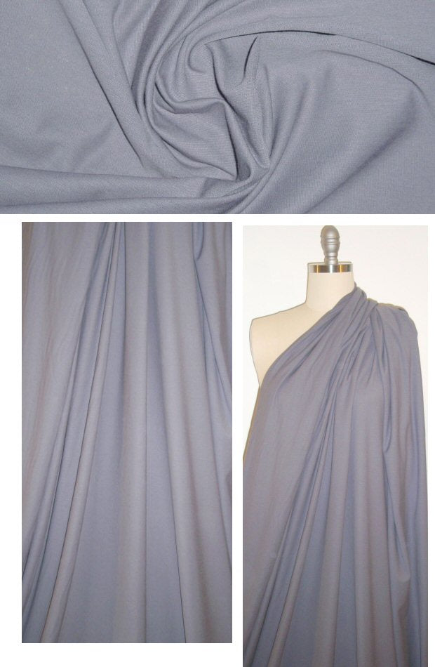 organic 100% cotton lightweight knit - slate gray 1 yard