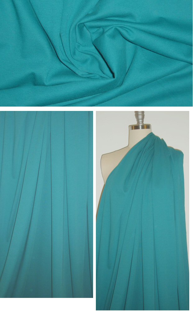 organic 100% cotton lightweight knit - teal