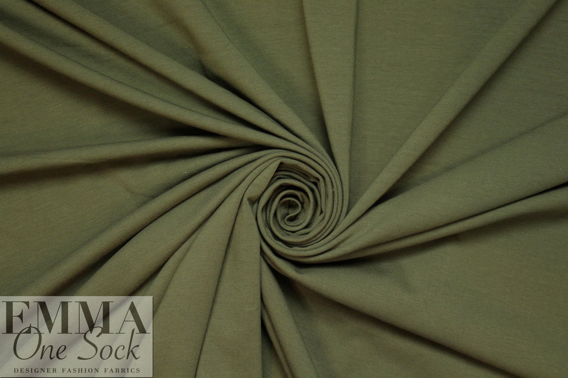 army green organic cotton/spandex jersey 4-way .75 yds