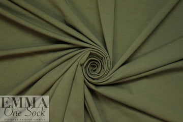 army green organic cotton/spandex jersey 4-way .5 yds