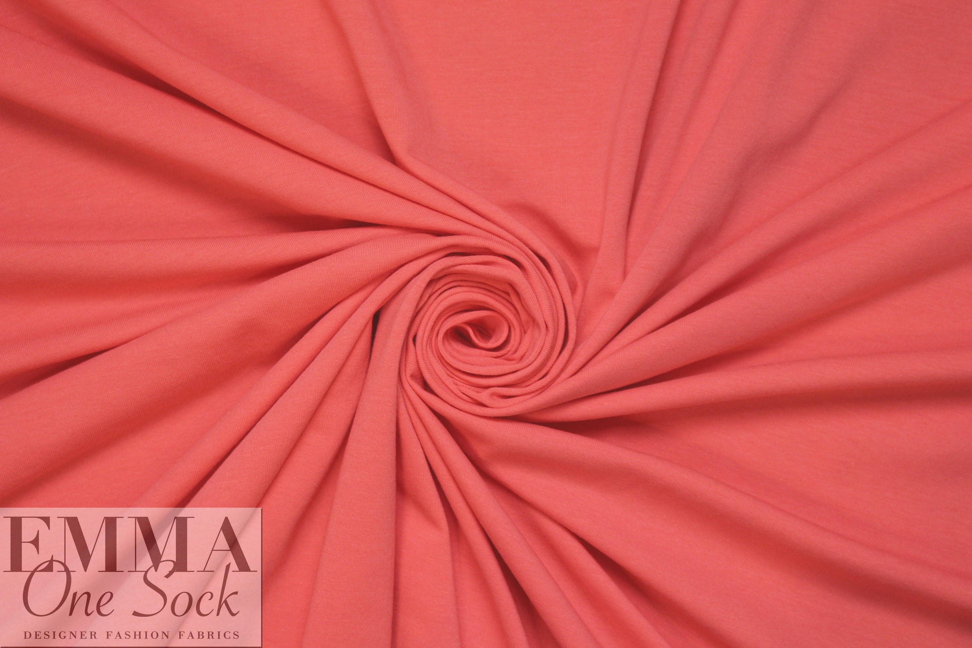 bright coral organic cotton/spandex jersey 4-way .5 yds