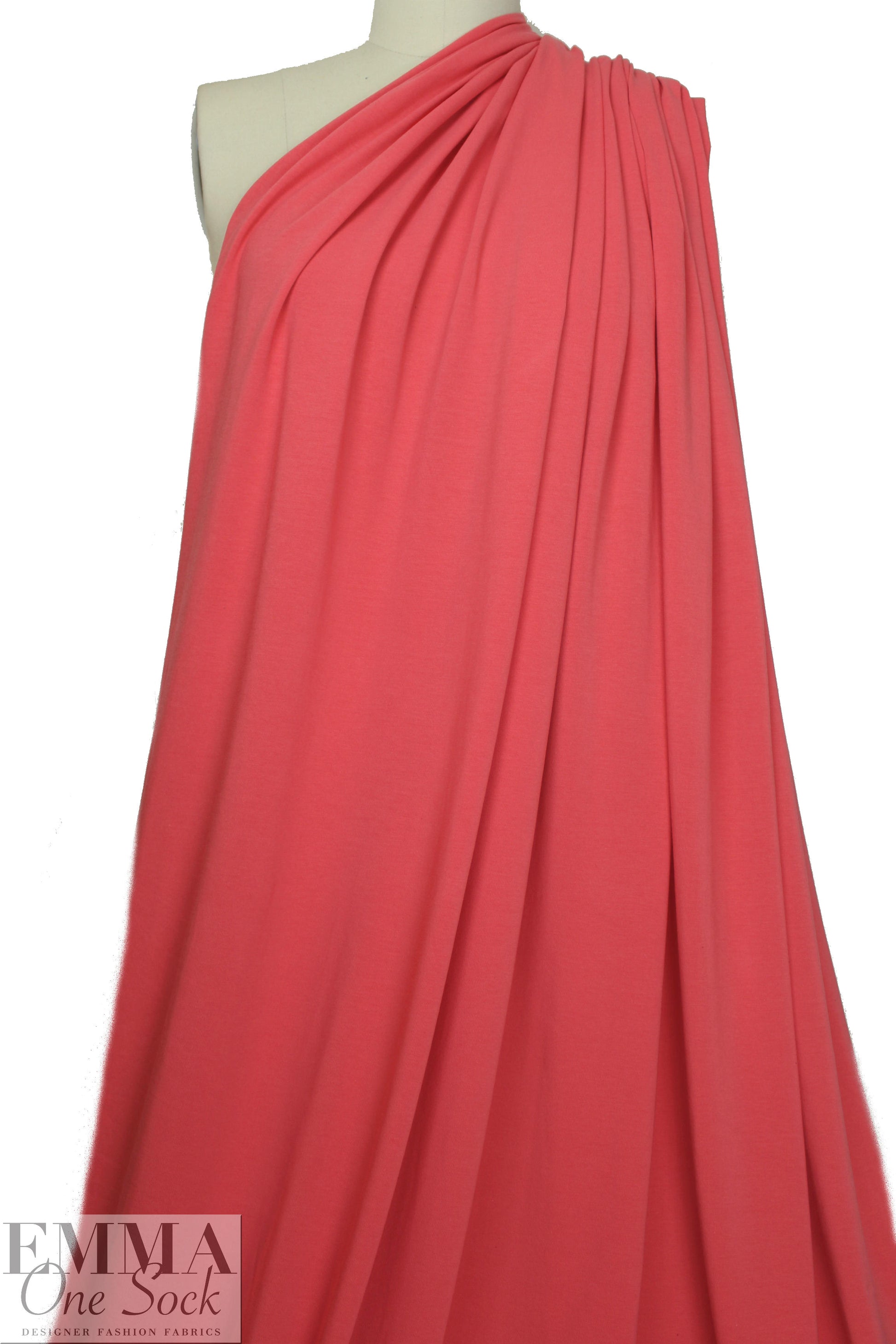 bright coral organic cotton/spandex jersey 4-way