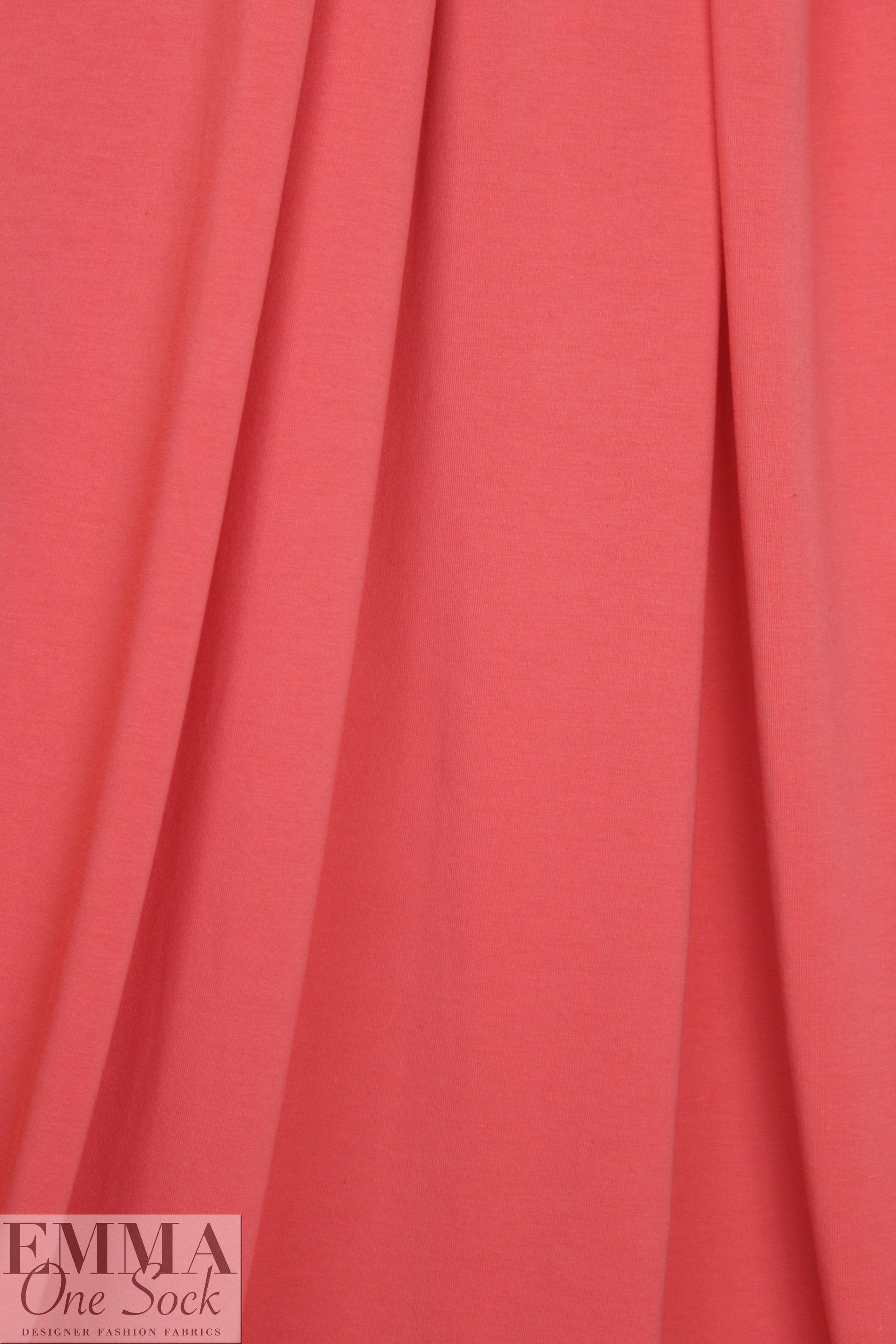 bright coral organic cotton/spandex jersey 4-way .5 yds