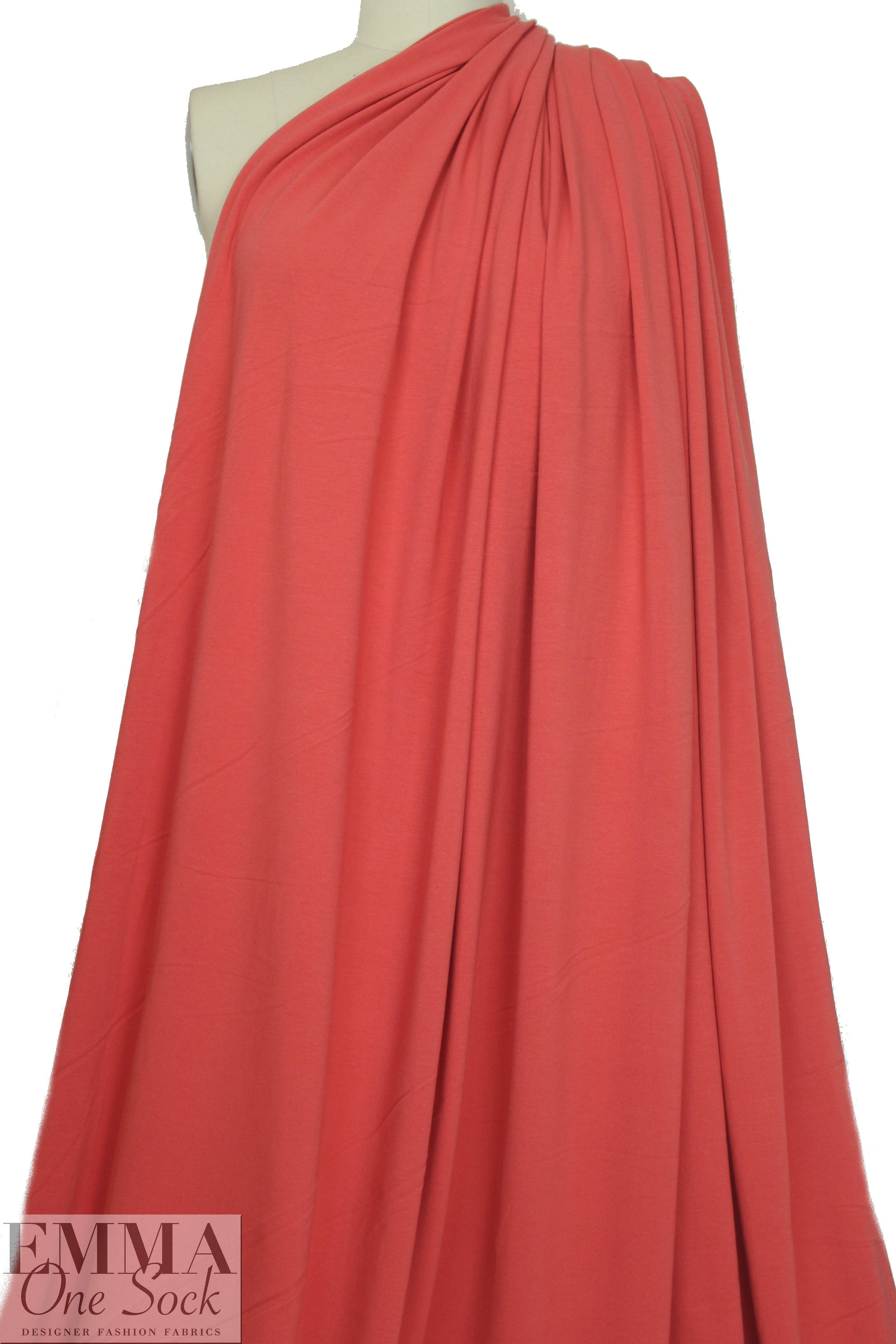 dark coral organic cotton/spandex jersey 4-way