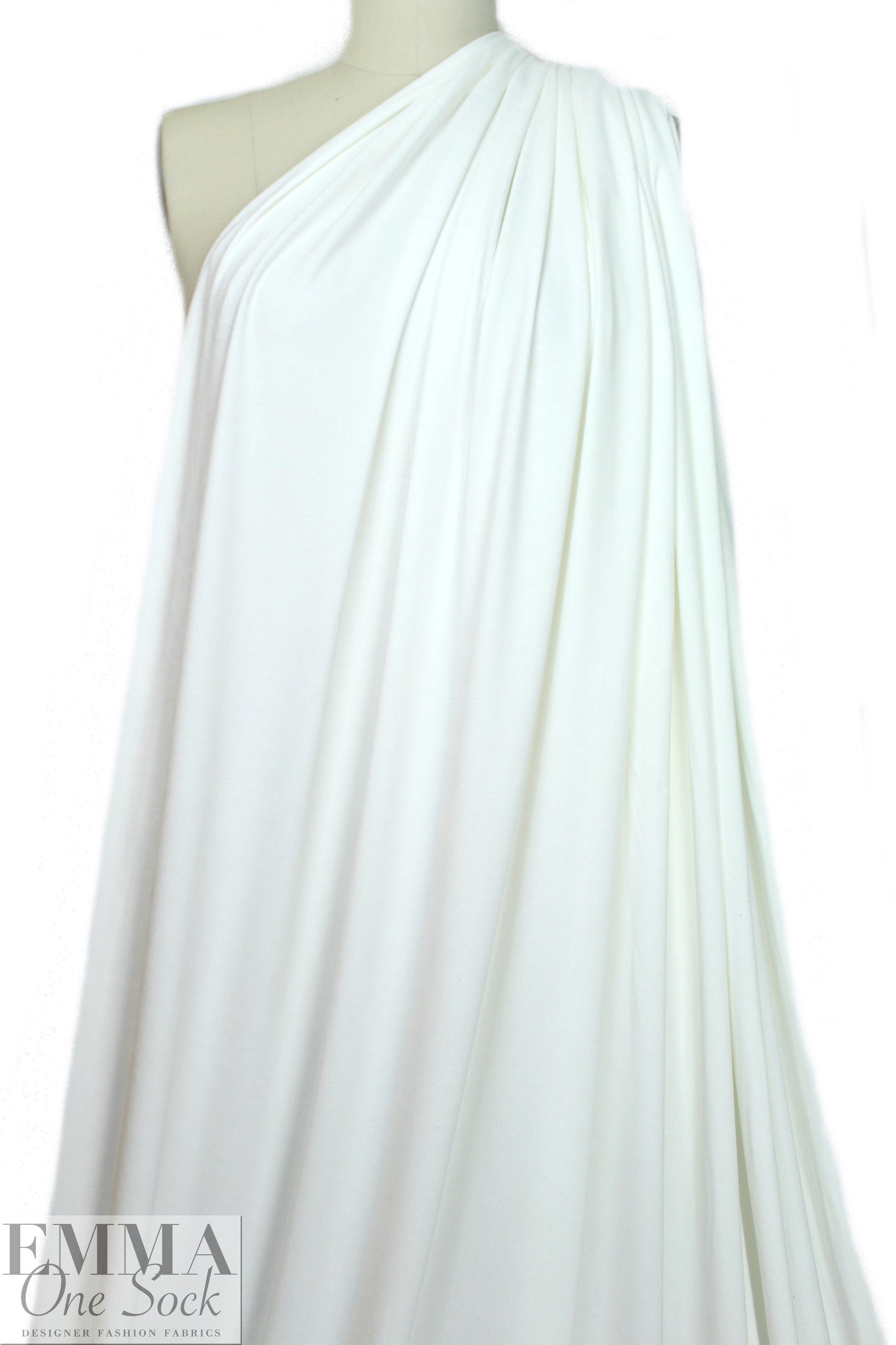 creamy white lightweight rayon jersey 4-way 2 yds