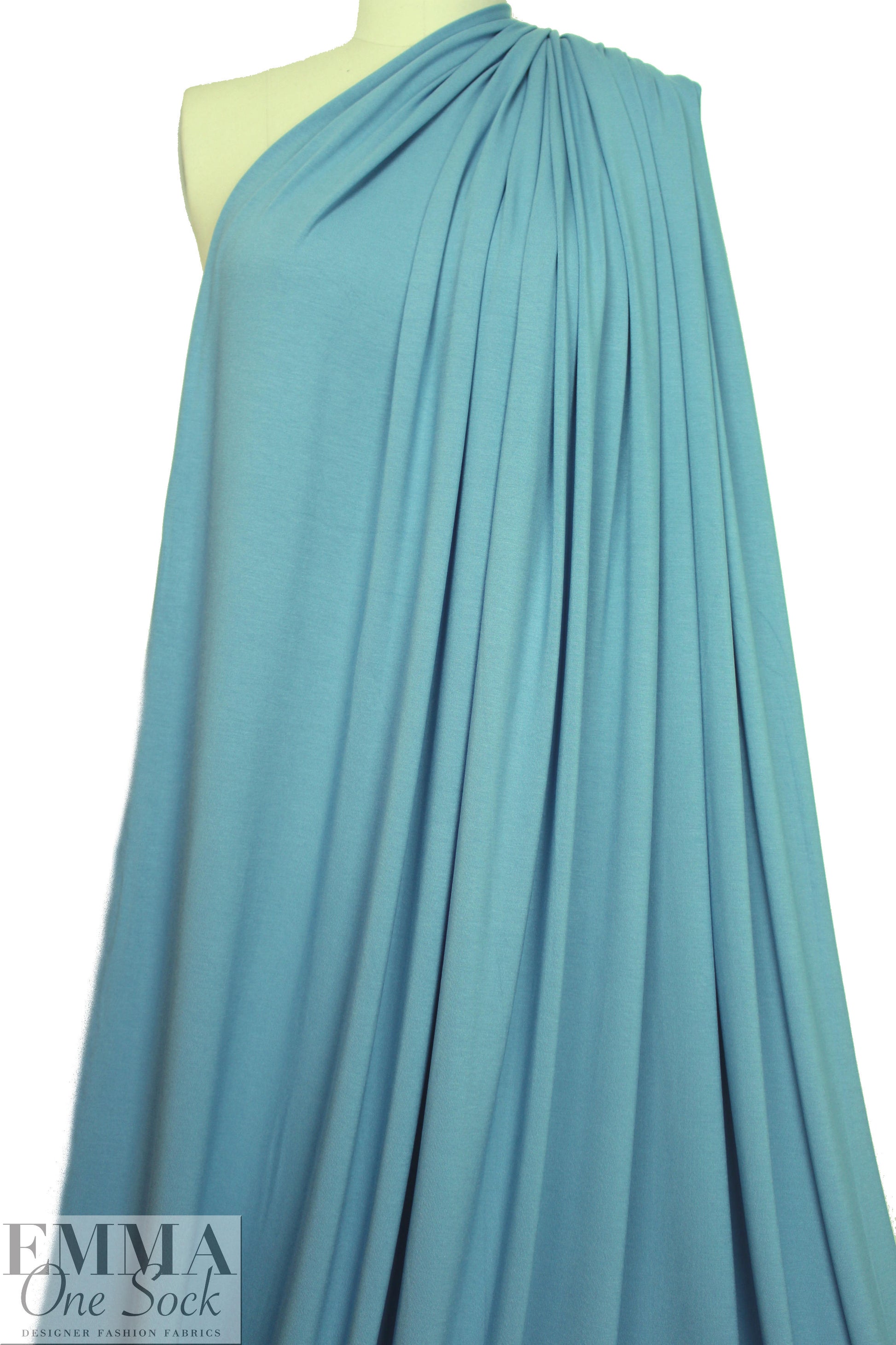 dusty blue lightweight rayon jersey 4-way 1.5 yd