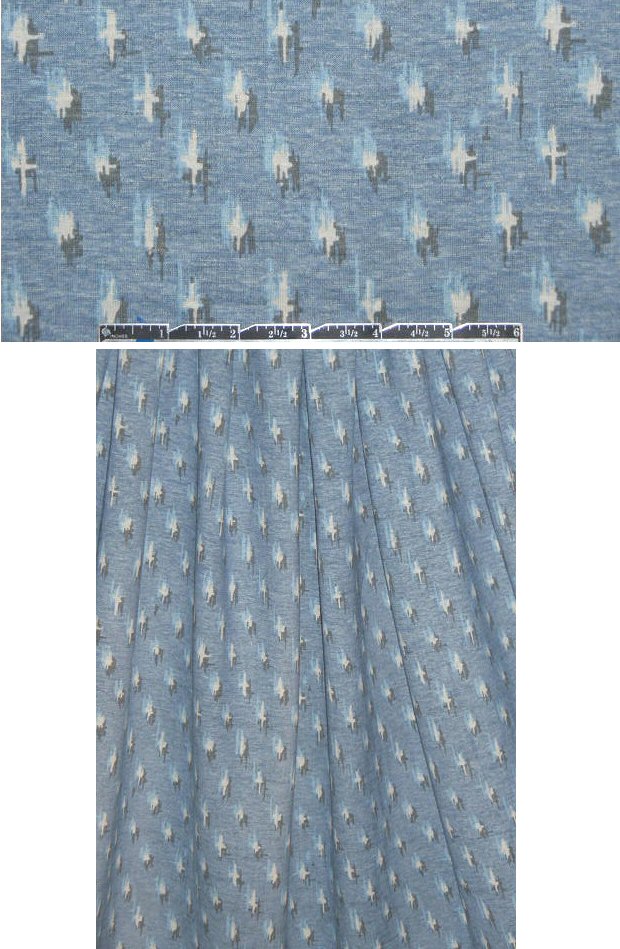 hemp/organic cotton print jersey - chambray graphic